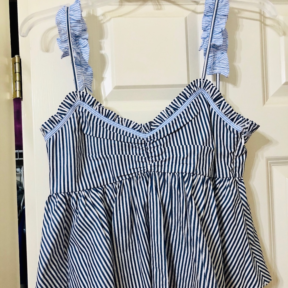 Stripped Navy and Light Blue Top